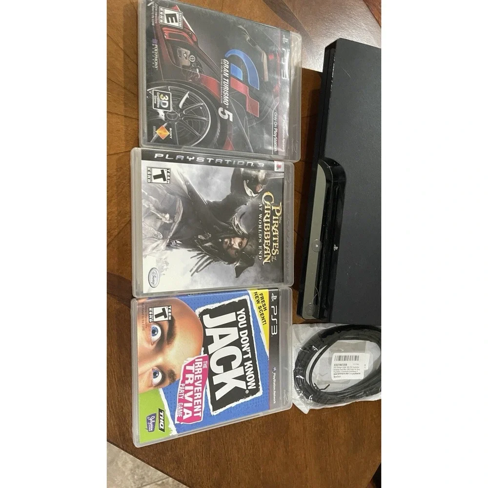 Sony PS3 CECH-2501A Console Bundle OEM Controller 3 Games HDMI Cable Tested
